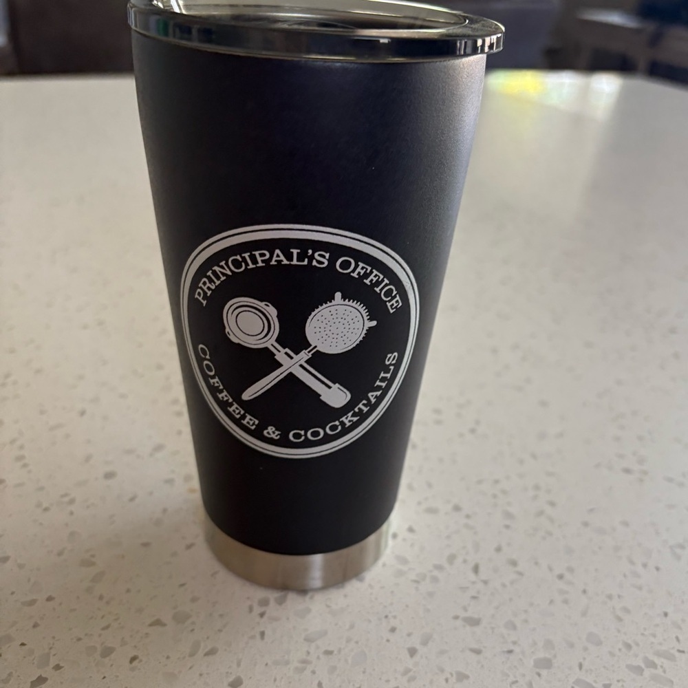 Black Tumbler with Logo